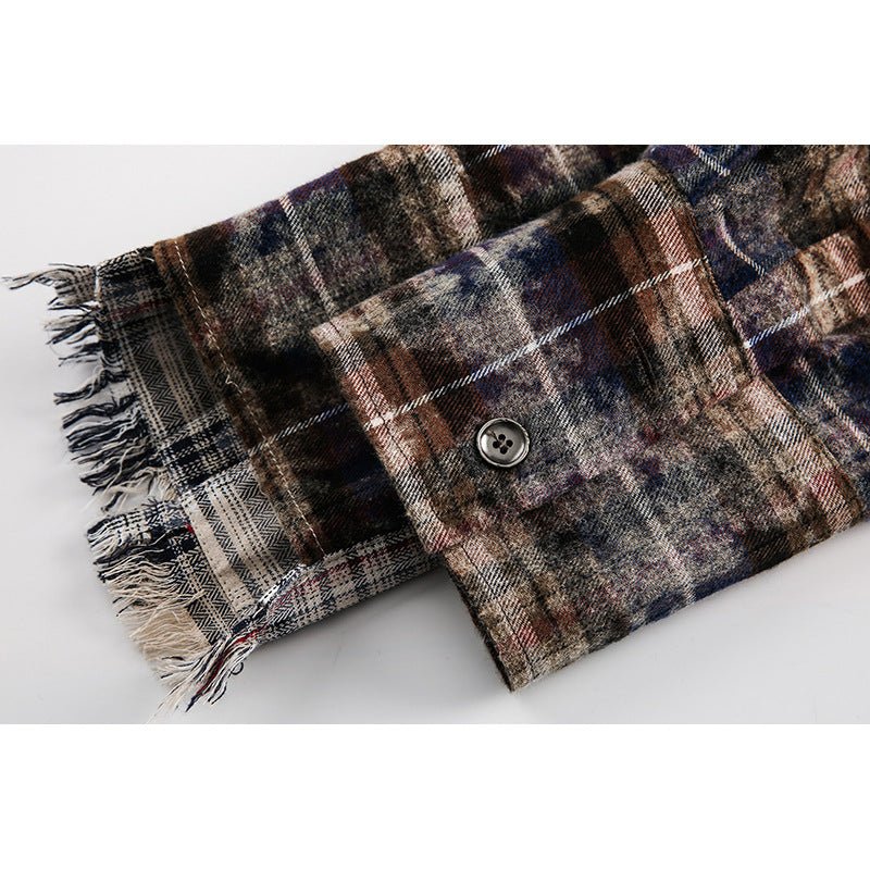 Men’s retro plaid shirt with loose fit from My Store, featuring a classic checkered design and relaxed style.
