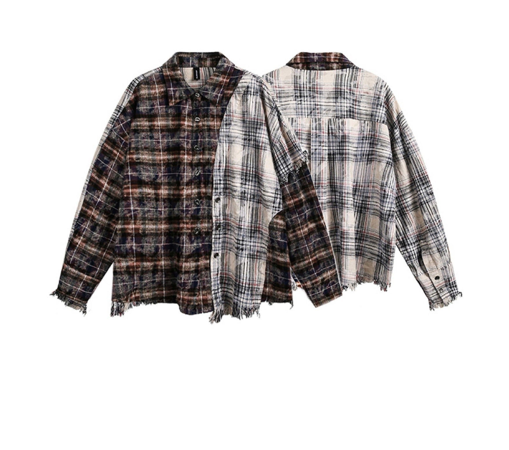 Men’s retro plaid shirt with a loose fit from My Store, featuring classic checkered pattern and casual style.