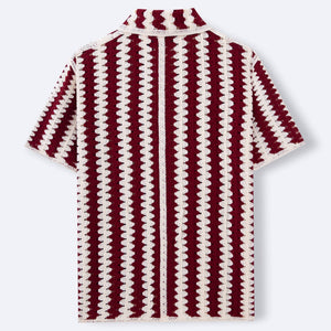 Men’s Knitwear Shirt - Vintage Stripe Hollow - MRC STOREshirtMy StoreMen’s Knitwear Shirt - Vintage Stripe Hollow My Store MRC STORECJDS241562104DWRed2XL