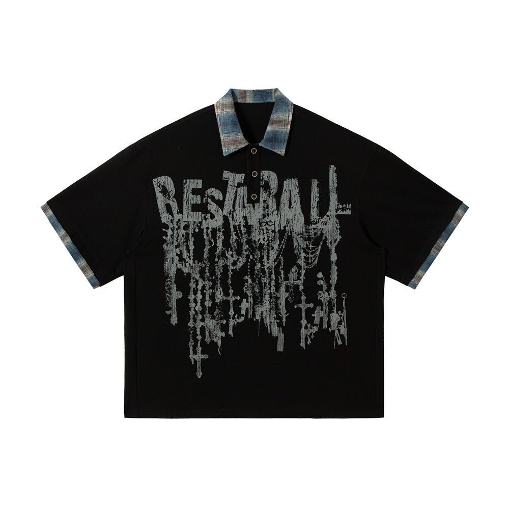 Men’s Graffiti Top - Loose Short - Sleeve Street Shirt - MRC STOREshirtMy StoreMen’s Graffiti Top - Loose Short - Sleeve Street Shirt My Store  33.36MRC STORECJDS239113702BYResidual BlueL