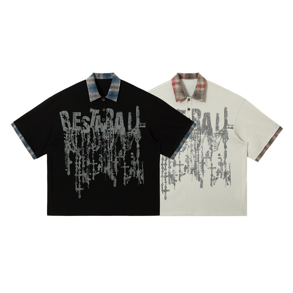 Men’s Graffiti Top - Loose Short - Sleeve Street Shirt - MRC STOREshirtMy StoreMen’s Graffiti Top - Loose Short - Sleeve Street Shirt My Store MRC STORECJDS239113702BYResidual BlueL