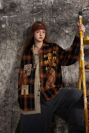 Fashion Letter Print Irregular Pocket Lapel Shirt - Loose Long Sleeve Streetwear in Yellow & Black - MRC STOREshirtMy StoreFashion Letter Print Irregular Pocket Lapel Shirt - Loose Long Sleeve Streetwear in Yellow & Black - MRC STOREMRC STORECJDS195341302BYYellow And BlackL