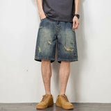 Denim Shorts - Retro Loose Hole Blue - MRC STOREShortsMy StoreMen’s Denim Shorts - Retro Loose Hole Blue My Store  32.83MRC STORECJYD240190405EV2XLBlue