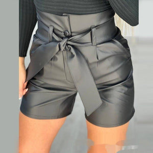High Waist PU Shorts – Black Strap, Belted - MRC STOREShortsMy StoreHigh Waist Black Strap PU Shorts with Belt - Sleek and Stylish - MRC STOREMRC STORECJTZ212131703CXBlackL