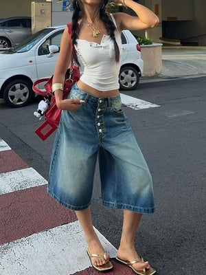 Women’s Denim Shorts - Multi - Breasted Cropped Fit - MRC STOREShortsMy StoreWomen’s Denim Shorts - Multi - Breasted Cropped Fit My Store  40.73MRC STORECJNZ241654616PKBlueL
