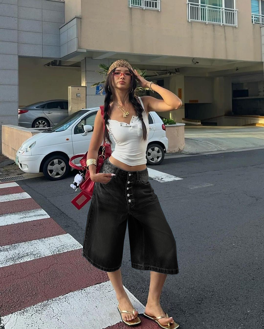 Women’s Denim Shorts - Multi - Breasted Cropped Fit - MRC STOREShortsMy StoreWomen’s Denim Shorts - Multi - Breasted Cropped Fit My Store MRC STORECJNZ241654610JQBlackL