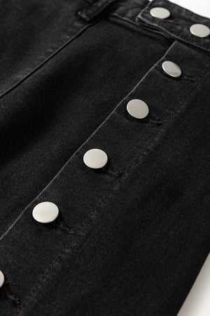 Midi Dress - Button Slit Denim Style - MRC STOREskirtMy StoreWomen’s Midi Dress - Button Slit Denim Style My Store MRC STORECJQZ238026503CXBlackL