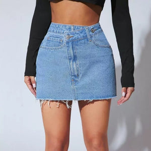 Irregular Denim Short Skirt – Stylish & Trendy for Petite Sizes - MRC STOREskirtMy StoreIrregular Denim Short Skirt – Stylish & Trendy for Petite Sizes My Store MRC STORECJQZ232518708HSDark BlueM