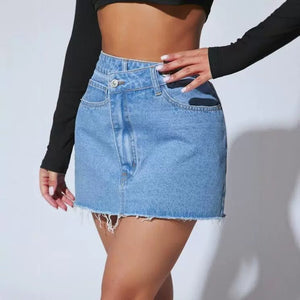 Irregular Denim Short Skirt – Stylish & Trendy for Petite Sizes - MRC STOREskirtMy StoreIrregular Denim Short Skirt – Stylish & Trendy for Petite Sizes My Store MRC STORECJQZ232518708HSDark BlueM