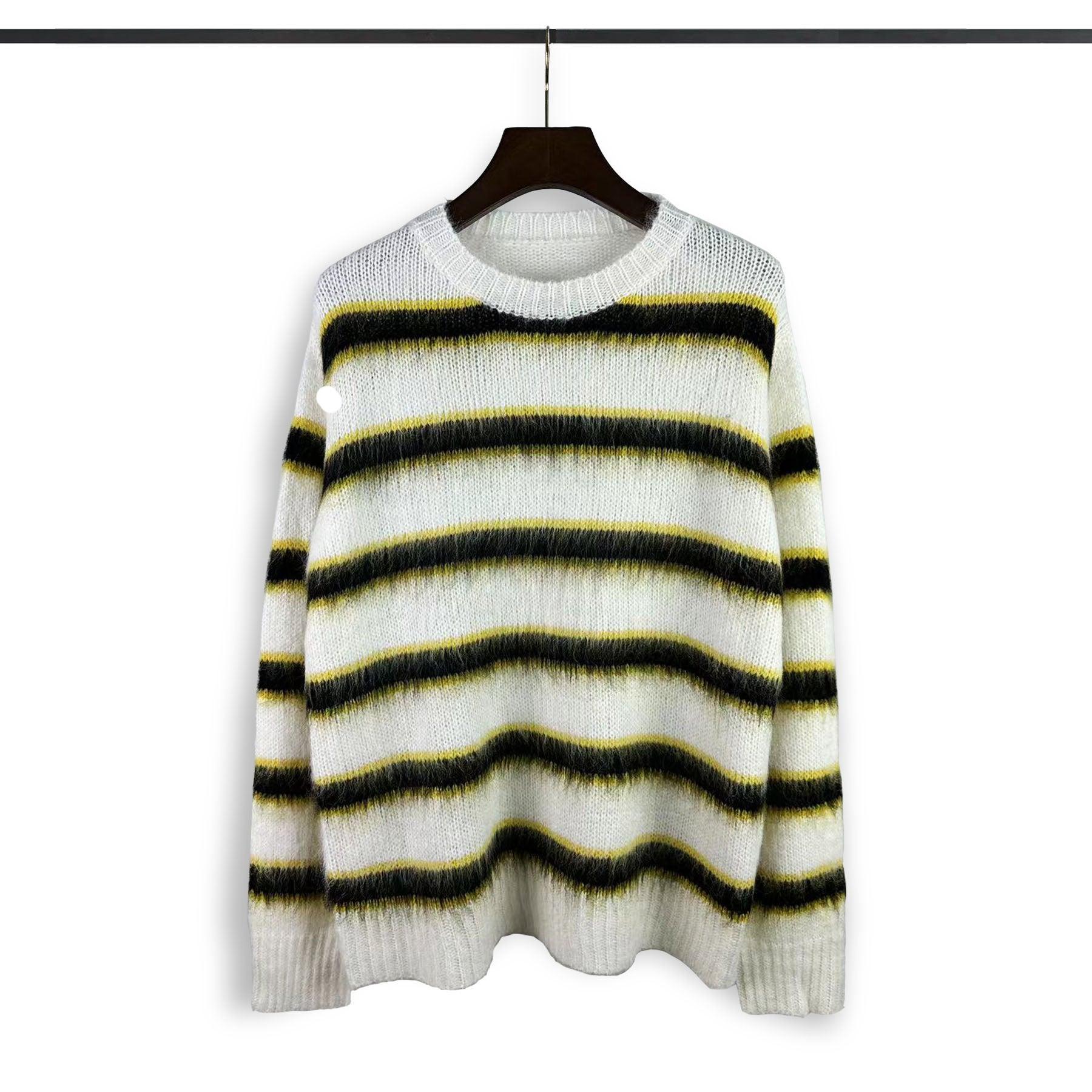 Striped Loose Fit Sweater – High Street Style - MRC STORESweaters & HoodiesMy StoreHigh Street Loose - Fit Striped Sweater – Trendy American Style for Autumn - MRC STOREMRC STORECJYD223595706FUApricot BlackL
