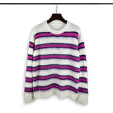 Striped Loose Fit Sweater – High Street Style - MRC STORESweaters & HoodiesMy StoreHigh Street Loose - Fit Striped Sweater – Trendy American Style for Autumn - MRC STOREMRC STORECJYD223595710JQApricot PurpleL