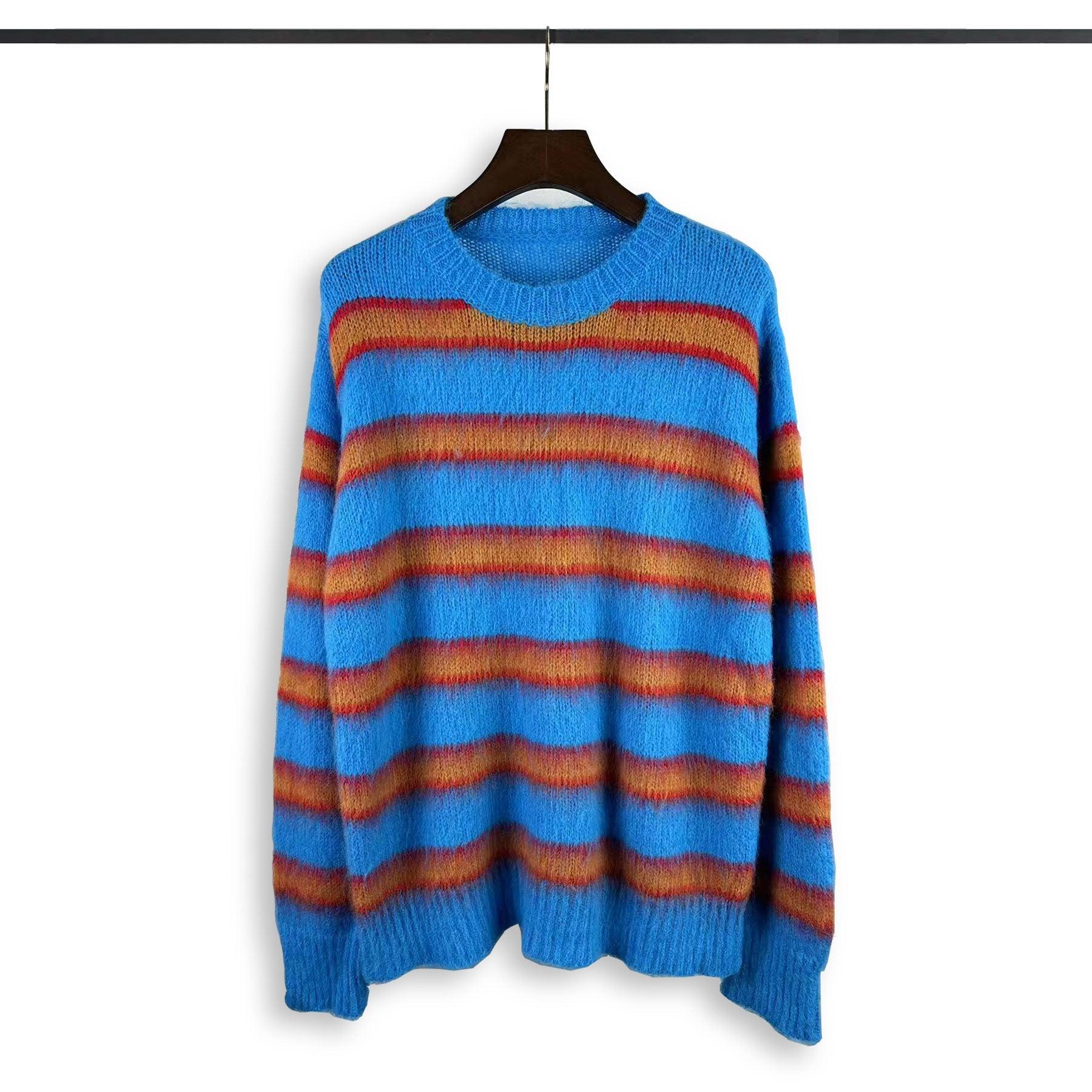 Striped Loose Fit Sweater – High Street Style - MRC STORESweaters & HoodiesMy StoreHigh Street Loose - Fit Striped Sweater – Trendy American Style for Autumn - MRC STOREMRC STORECJYD223595702BYBlue OrangeL