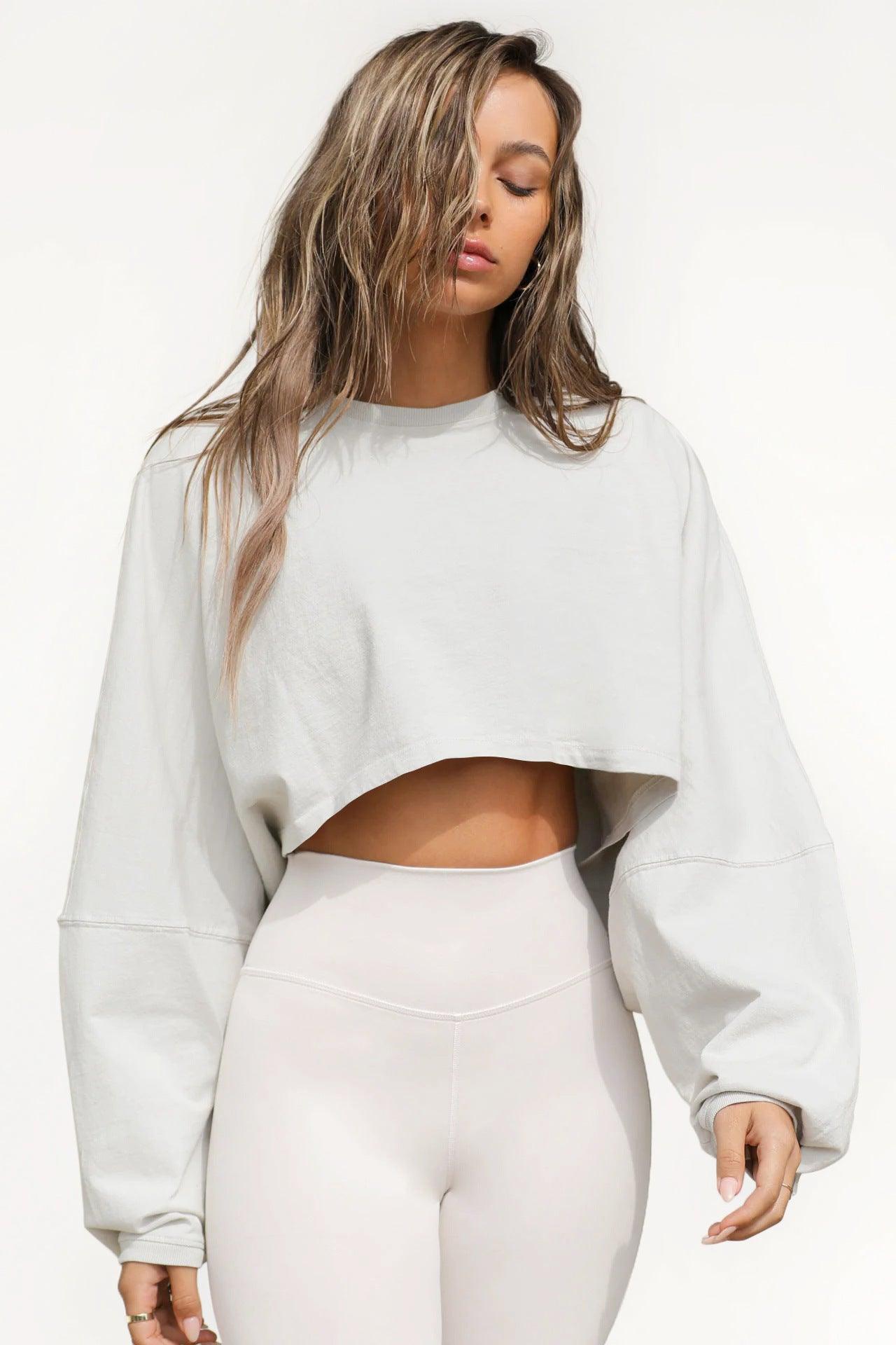 Round Neck Distressed Sweater – Short Sports - MRC STORESweaters & HoodiesMy StoreWomen's Round Neck Distressed Sports Sweater – European & American Short Pullover - MRC STOREMRC STORECJWY215995803CXGray And WhiteL