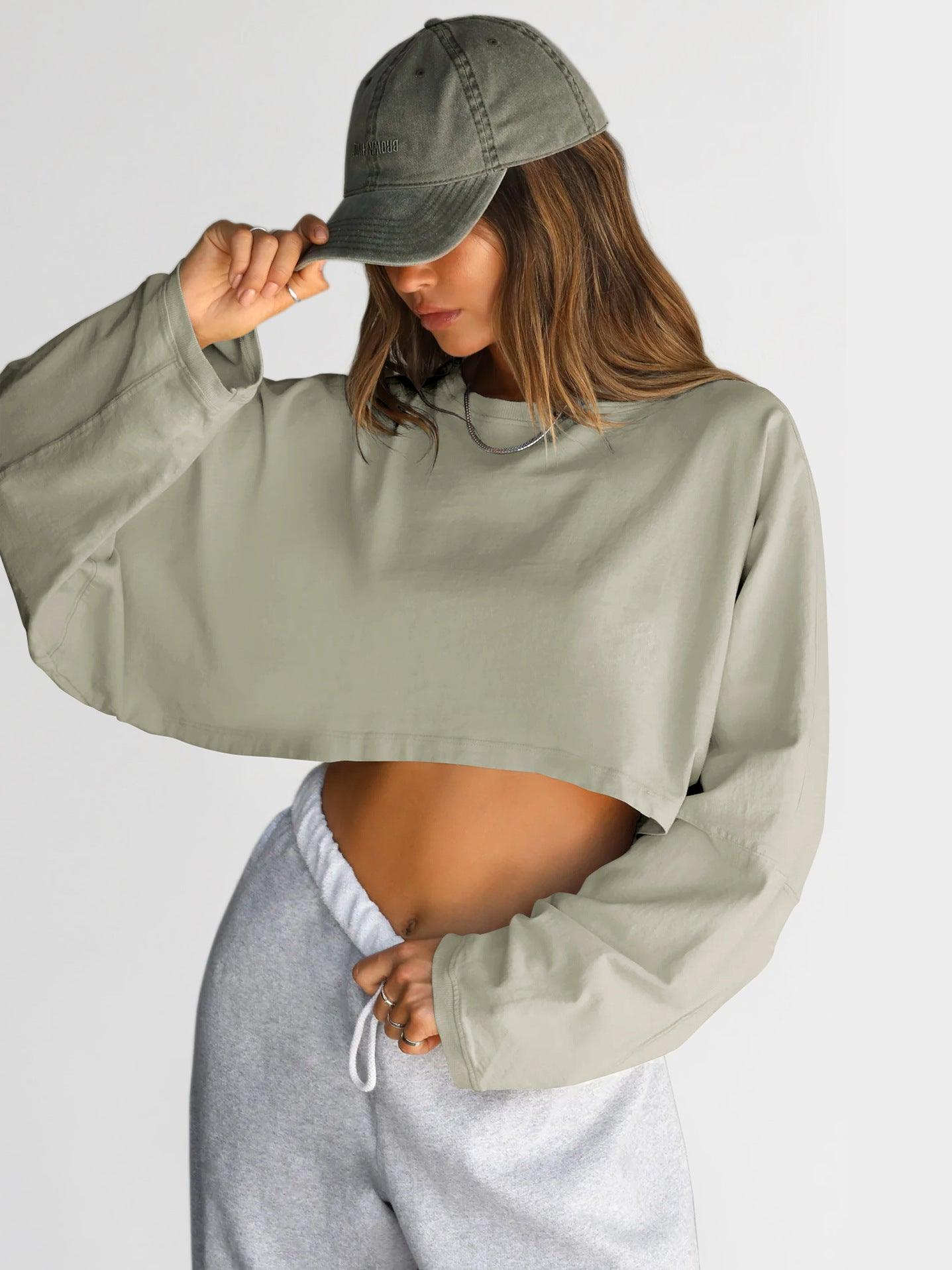 Round Neck Distressed Sweater – Short Sports - MRC STORESweaters & HoodiesMy StoreWomen's Round Neck Distressed Sports Sweater – European & American Short Pullover - MRC STOREMRC STORECJWY215995831EVReactive BlackL