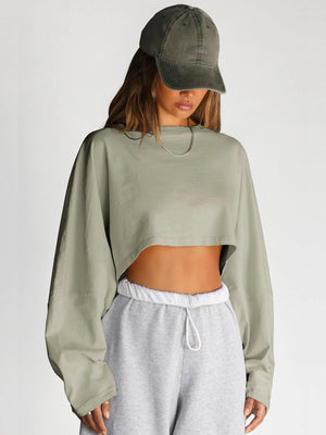 Round Neck Distressed Sweater – Short Sports - MRC STORESweaters & HoodiesMy StoreWomen's Round Neck Distressed Sports Sweater – European & American Short Pullover - MRC STOREMRC STORECJWY215995831EVReactive BlackL