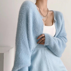 Furry Long Sleeve Cropped Cardigan – Loose Fit - MRC STORESweaters & HoodiesMy StoreFurry Long Sleeve Cropped women's Cardigan Sweater – Soft Loose Fit Blouse Coat - MRC STOREMRC STORECJMY219455006FUApricotM