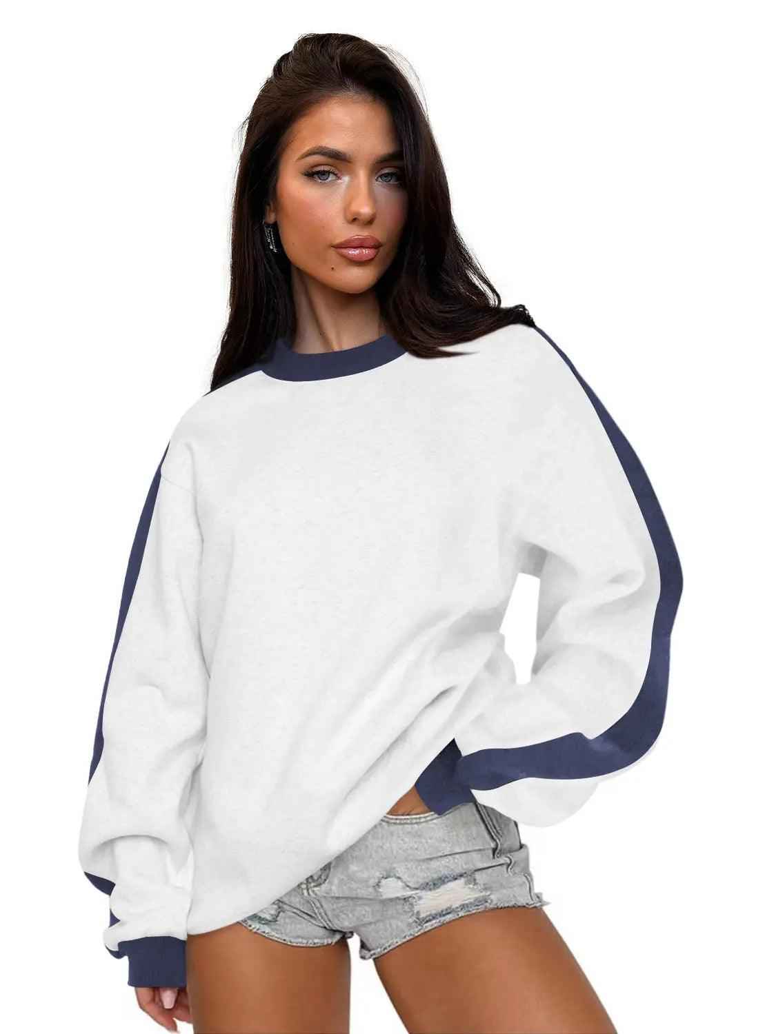 Long Sleeved Sweater - MRC STORESweaters & HoodiesMy StoreLong Sleeved SweaterMRC STORECJWY208813303CXBeige Gray BlueL