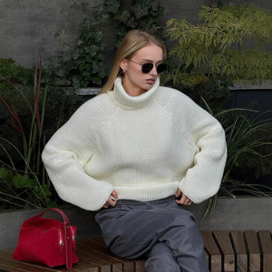 Women’s White Pullover Loose Sweater - MRC STORESweaters & HoodiesMy StoreWomen’s White Pullover Loose Sweater My Store MRC STORECJMY249045303CXBeigeL