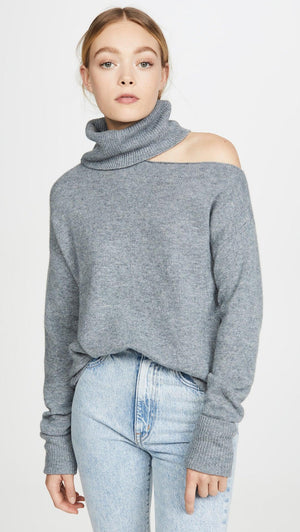 Elegant Off Shoulder Women's Sweater with Abstract Design - MRC STORESweaters & HoodiesMy StoreElegant Off Shoulder Women's Sweater with Abstract Design - MRC STOREMRC STORECJMY225336127AZLight GrayL
