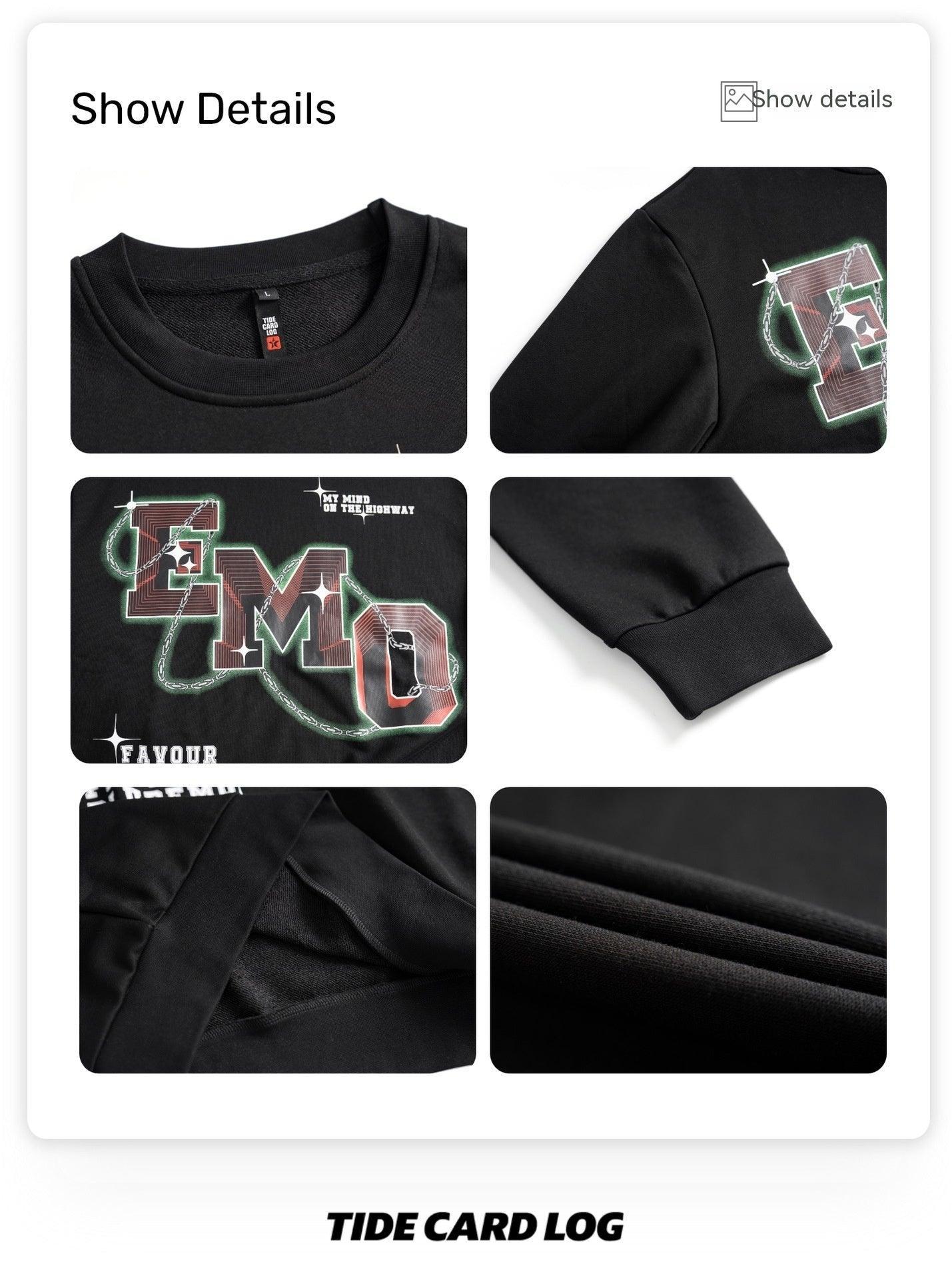 Letter Print Crew Neck Sweater – Long Sleeve - MRC STORESweaters & HoodiesMy StoreFashion Letters Printed Long Sleeve Crew Neck Sweater - Hip Hop Style Pullover in Black & Gray - MRC STOREMRC STORECJWY197826802BYBlackL