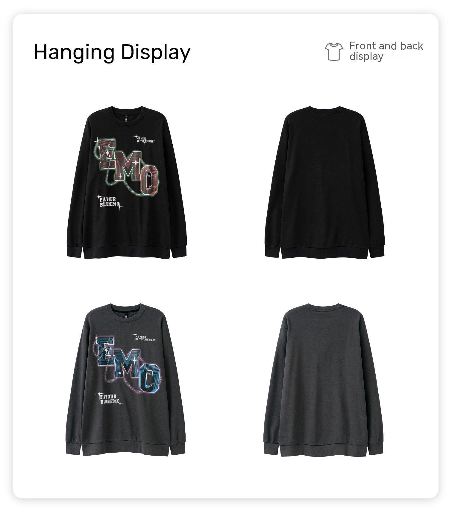Letter Print Crew Neck Sweater – Long Sleeve - MRC STORESweaters & HoodiesMy StoreFashion Letters Printed Long Sleeve Crew Neck Sweater - Hip Hop Style Pullover in Black & Gray - MRC STOREMRC STORECJWY197826802BYBlackL