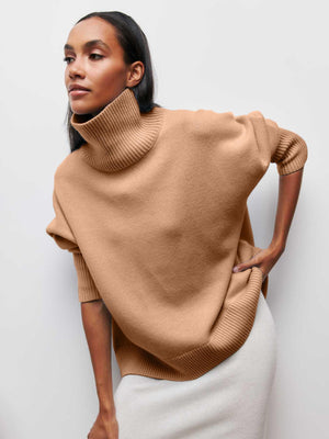 Loose Mock Neck Casual Sweater – Comfortable Pullover for Everyday Wear - MRC STORESweaters & HoodiesMy StoreLoose Mock Neck Casual Sweater – Comfortable Pullover for Everyday Wear - MRC STOREMRC STORECJMY229174627AZCamelL