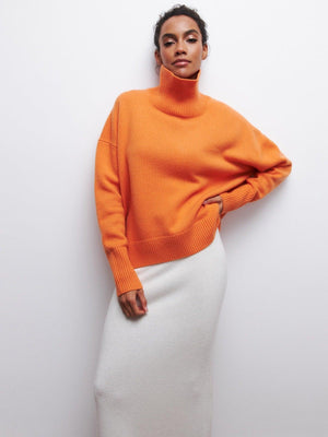 Loose Mock Neck Casual Sweater – Comfortable Pullover for Everyday Wear - MRC STORESweaters & HoodiesMy StoreLoose Mock Neck Casual Sweater – Comfortable Pullover for Everyday Wear - MRC STOREMRC STORECJMY229174611KPOrange RedL