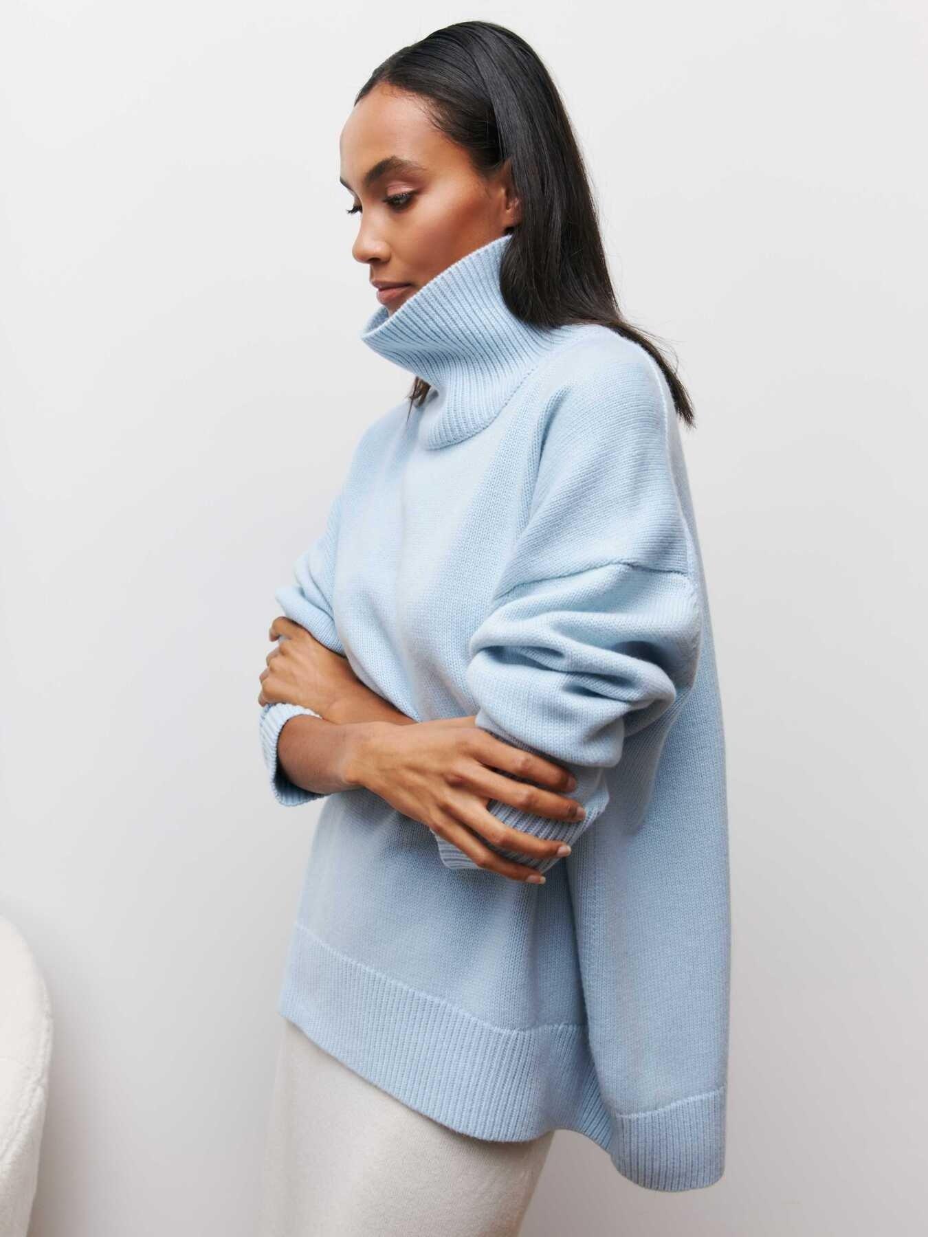 Loose Mock Neck Casual Sweater – Comfortable Pullover for Everyday Wear - MRC STORESweaters & HoodiesMy StoreLoose Mock Neck Casual Sweater – Comfortable Pullover for Everyday Wear - MRC STOREMRC STORECJMY229174615OLWhiteL