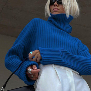 Stylish Striped Turtleneck Sweater for Women – Ultra - Short Loose Fit Design - MRC STORESweaters & HoodiesMy StoreStylish Striped Turtleneck Sweater for Women – Ultra - Short Loose Fit Design - MRC STOREMRC STORECJMY224040312LOBlackL