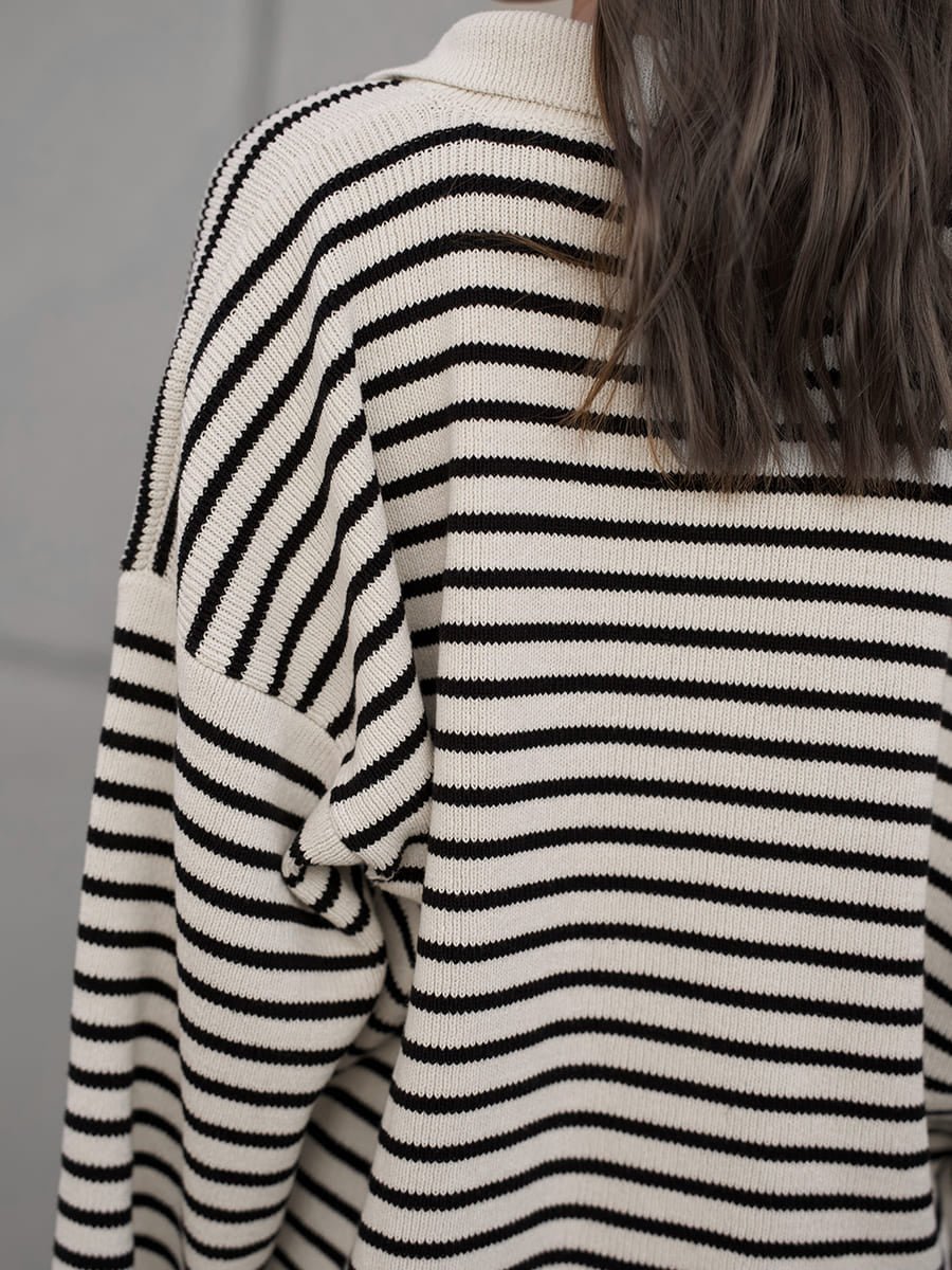Women’s Striped Long Sleeve Sweater - MRC STORESweaters & HoodiesMy StoreWomen’s Striped Long Sleeve Sweater My Store MRC STORECJMY249044503CXBlackL