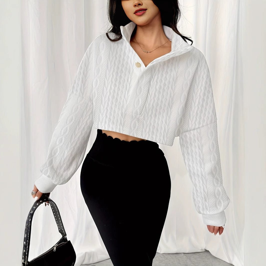Textured Sweater - Stand Collar White - MRC STORESweaters & HoodiesMy StoreWomen’s Textured Sweater - Stand Collar White My Store MRC STORECJWY237703003CXWhiteL