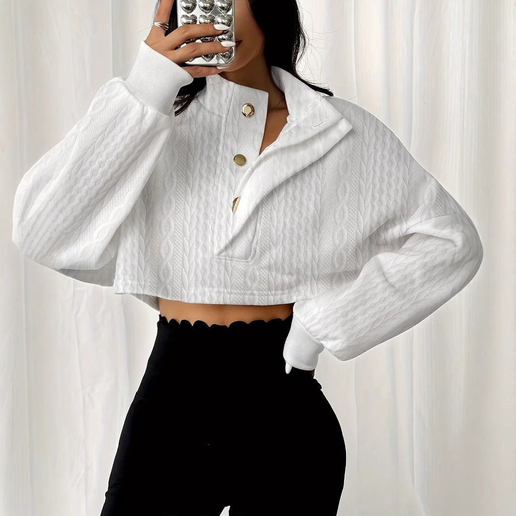 Textured Sweater - Stand Collar White - MRC STORESweaters & HoodiesMy StoreWomen’s Textured Sweater - Stand Collar White My Store MRC STORECJWY237703003CXWhiteL