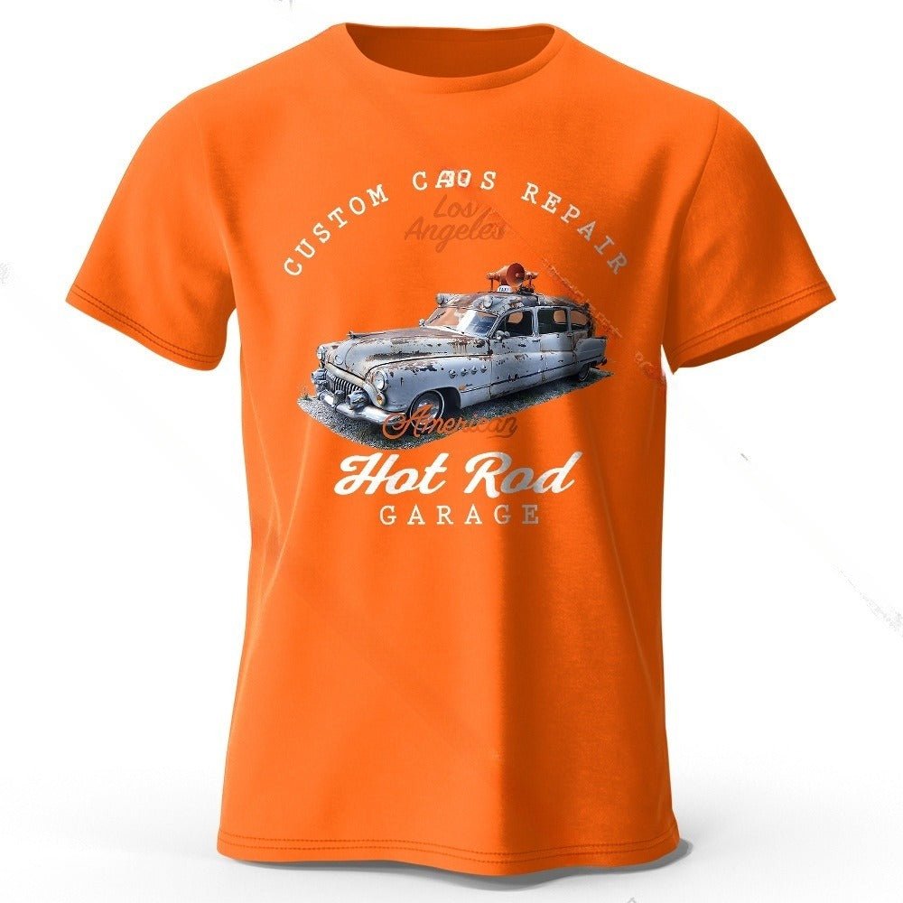 Unisex Car Club T-Shirt - Patch Print Casual - MRC STORET-ShirtsMy StoreUnisex Car Club T-Shirt - Patch Print Casual My Store  22.24MRC STORECJYH241293745SHOrangeL
