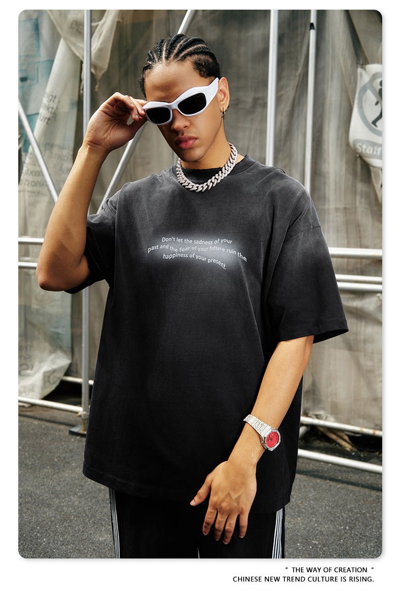 Retro T-Shirt - Washed Oversized Loose - MRC STORET-ShirtsMy StoreMen’s Retro T-Shirt - Washed Oversized Loose My Store MRC STORECJYH233197908HSLight GrayL