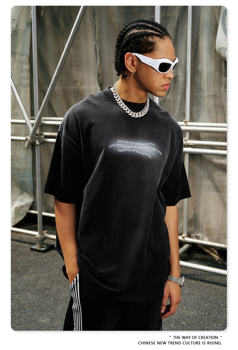 Retro T-Shirt - Washed Oversized Loose - MRC STORET-ShirtsMy StoreMen’s Retro T-Shirt - Washed Oversized Loose My Store MRC STORECJYH233197908HSLight GrayL