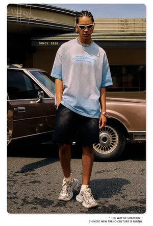 Retro T-Shirt - Washed Oversized Loose - MRC STORET-ShirtsMy StoreMen’s Retro T-Shirt - Washed Oversized Loose My Store MRC STORECJYH233197908HSLight GrayL