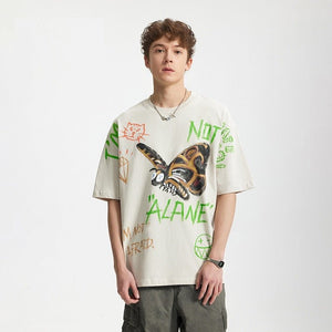 Men’s Graffiti T-Shirt - Loose Cartoon Print - MRC STORET-ShirtsMy StoreMen’s Graffiti T-Shirt - Loose Cartoon Print My Store MRC STORECJYH233230605EVBeige GrayL