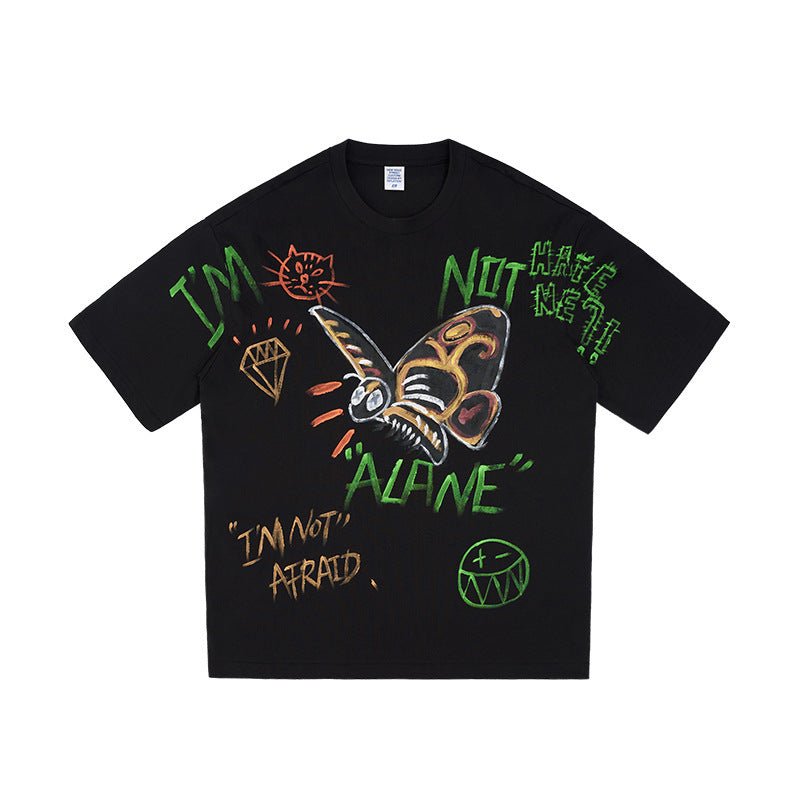 Men’s Graffiti T-Shirt - Loose Cartoon Print - MRC STORET-ShirtsMy StoreMen’s Graffiti T-Shirt - Loose Cartoon Print My Store MRC STORECJYH233230605EVBeige GrayL