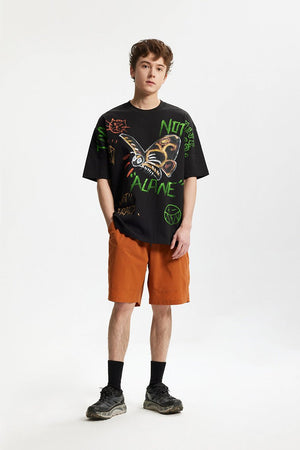 Men’s Graffiti T-Shirt - Loose Cartoon Print - MRC STORET-ShirtsMy StoreMen’s Graffiti T-Shirt - Loose Cartoon Print My Store MRC STORECJYH233230605EVBeige GrayL