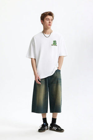 Men’s Printed T-Shirt - Letter B Loose - MRC STORET-ShirtsMy StoreMen’s Printed T-Shirt - Letter B Loose My Store MRC STORECJYH229964702BYWhiteL
