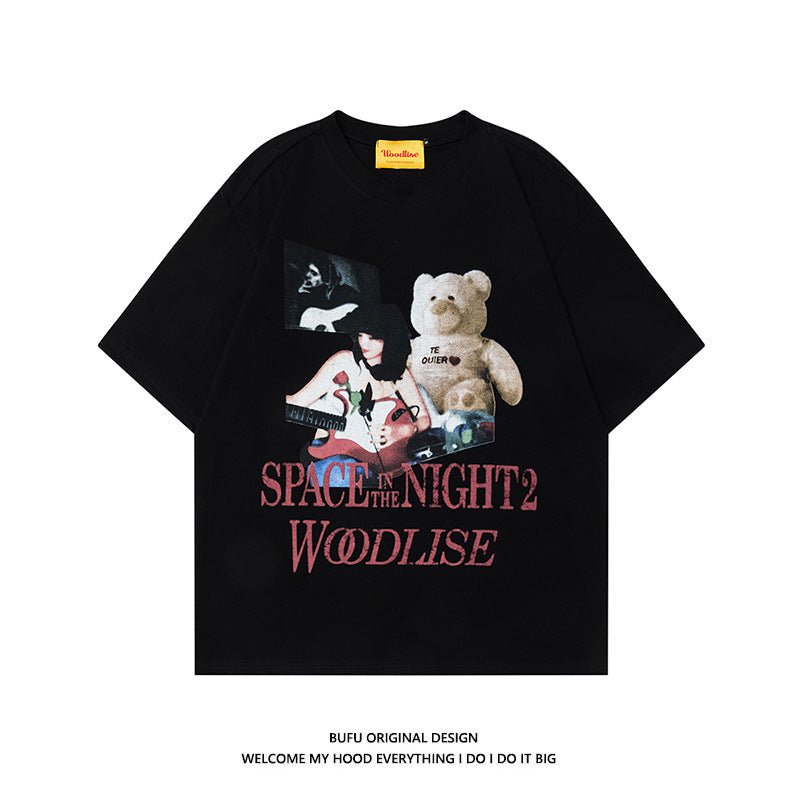 Men’s Retro T-Shirt - Loose Bear & Letter Print - MRC STORET-ShirtsMy StoreMen’s Retro T-Shirt - Loose Bear & Letter Print My Store  19.99MRC STORECJYH234860302BYBlackL