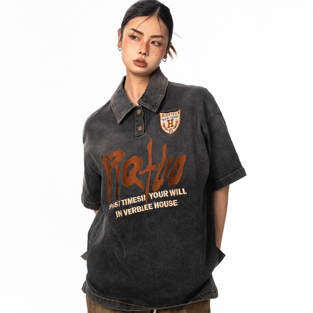 Unisex Denim T-Shirt - Retro Loose Short Sleeve - MRC STORET-ShirtsMy StoreUnisex Denim Shirt - Retro Loose Short Sleeve My Store  35.99MRC STORECJDS234464602BYBlackL