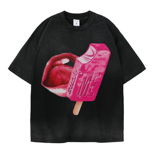 Women’s Street T-Shirt - Washed Cartoon Loose Top - MRC STORET-ShirtsMy StoreWomen’s Street T-Shirt - Washed Cartoon Loose Top My Store MRC STORECJYH238958603CXBlackL