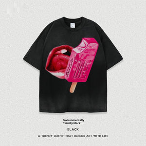 Women’s Street T-Shirt - Washed Cartoon Loose Top - MRC STORET-ShirtsMy StoreWomen’s Street T-Shirt - Washed Cartoon Loose Top My Store  27.86MRC STORECJYH238958603CXBlackL