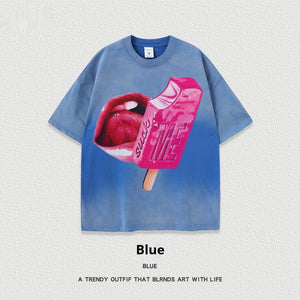 Women’s Street T-Shirt - Washed Cartoon Loose Top - MRC STORET-ShirtsMy StoreWomen’s Street T-Shirt - Washed Cartoon Loose Top My Store  27.86MRC STORECJYH238958621UFBlueL