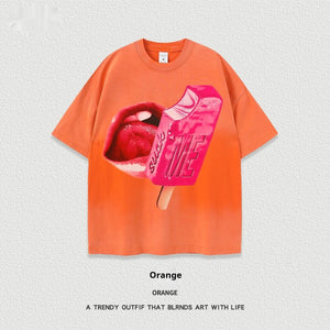 Women’s Street T-Shirt - Washed Cartoon Loose Top - MRC STORET-ShirtsMy StoreWomen’s Street T-Shirt - Washed Cartoon Loose Top My Store  27.86MRC STORECJYH238958609IROrangeL