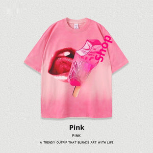 Women’s Street T-Shirt - Washed Cartoon Loose Top - MRC STORET-ShirtsMy StoreWomen’s Street T-Shirt - Washed Cartoon Loose Top My Store  27.86MRC STORECJYH238958639MNPinkL