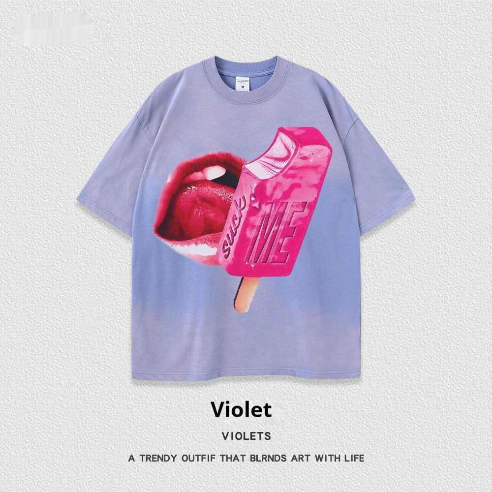 Women’s Street T-Shirt - Washed Cartoon Loose Top - MRC STORET-ShirtsMy StoreWomen’s Street T-Shirt - Washed Cartoon Loose Top My Store  27.86MRC STORECJYH238958663KPVioletL
