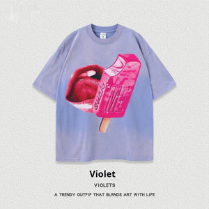 Women’s Street T-Shirt - Washed Cartoon Loose Top - MRC STORET-ShirtsMy StoreWomen’s Street T-Shirt - Washed Cartoon Loose Top My Store  27.86MRC STORECJYH238958663KPVioletL