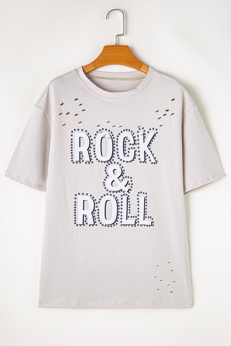 Unisex Ripped T-Shirt - Trendy Gray Loose - MRC STORET-ShirtsMy StoreUnisex Ripped T-Shirt - Trendy Gray Loose My Store MRC STORECJCS235324603CXGrayL